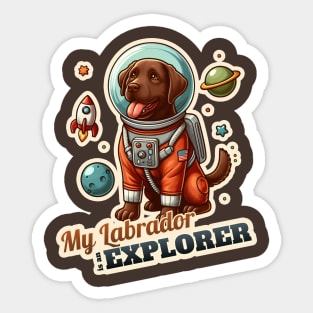 Astronaut Labrador Retriever Sticker